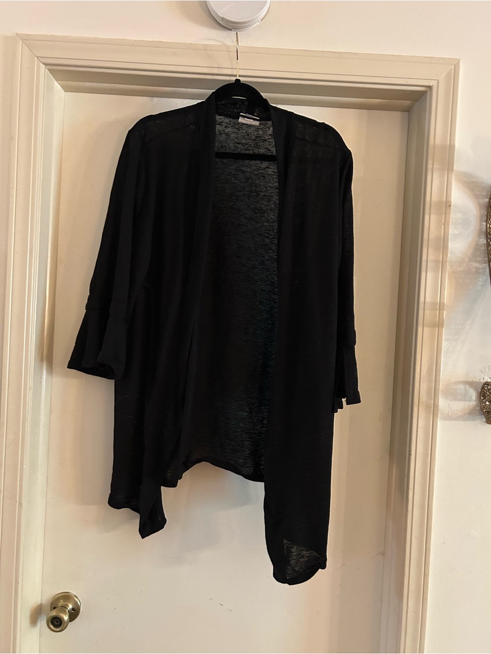 St. John's Bay Black Open-Front Lightweight Cardigan